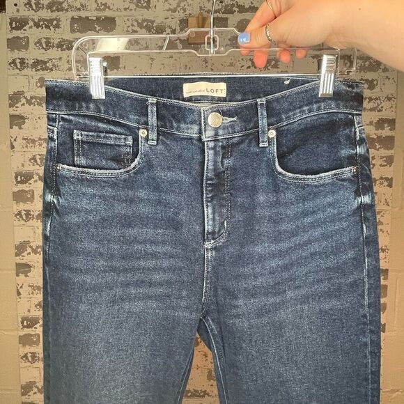 Loft | women dark wash high waist flare cropped - Picture 1 of 9